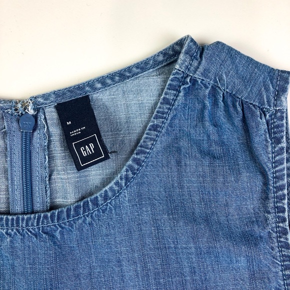 GAP Tencel Tank Indigo Sleeveless Chambray Romper - Picture 4 of 7